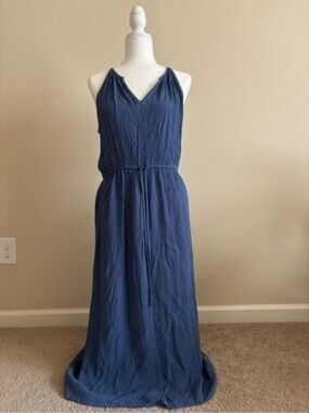 GAP Navy Sleeveless V-Neck Maxi Dress